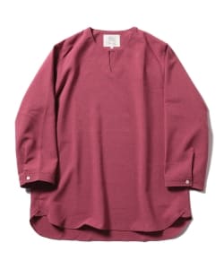 ▲BEAMS LIGHTS / リネン調 7分袖スキッパーシャツ