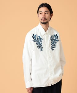 BEAMS LIGHTS / フラワー刺繍 シャツ