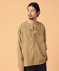 BEAMS LIGHTS / レースアップ プルオーバー シャツ