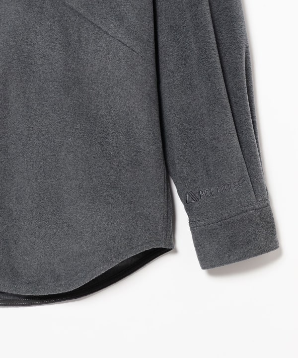 シャツ ブラウス BEAMS LIGHTS / 「1440」 POLARTEC（R) アクティブ バンドカラーシャツ 美品BEAMS LIGHTS &frasl; 1440 アクティブ バンドカラーシャツ BEAMS