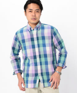 ▲BEAMS LIGHTS / COOL MAX (R) ブロックチェックシャツ