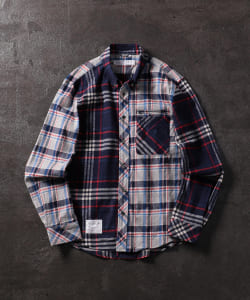 ▲山下マヌー × HARRYTOIT × BEAMS LIGHTS / 別注 マルチカラー チェック ボタンダウンシャツ