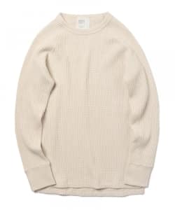 ▲BEAMS LIGHTS / ビッグワッフルクルーネックカットソー