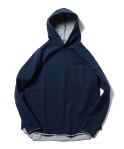 ▲BEAMS LIGHTS / インディゴ裏毛プルオーバーパーカー