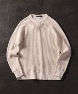 ▲BEAMS LIGHTS / ビッグワッフル クルーネック スウェット