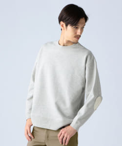 ▲BEAMS LIGHTS / エルボーパッチ 裏毛 クルー スウェット