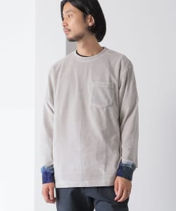 ▲Charcoal / タイダイ ベロアロングスリーブ クルーネック