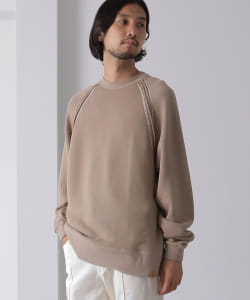 ▲BEAMS LIGHTS / トンプキン裏毛 エンブロイド クルーネック スウェット