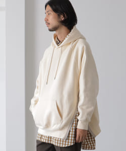 ▲DISCUS ATHLETIC × BEAMS LIGHTS / 別注 裏起毛 アシンメトリージップパーカー