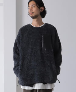 ▲BEAMS LIGHTS / シープレザー ボアフリース クルーネック