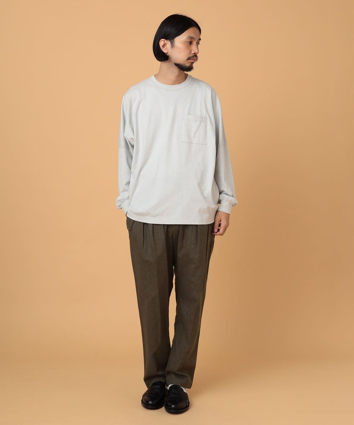 新品 BEAMS別注ULTERIOR スビンコットン ロングスリーブ Tシャツ灰 Brilla per il gusto（ブリッラ ペル イル グスト）【別注