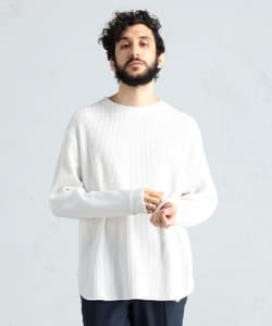 ▲BEAMS LIGHTS / ロックステッチ ワッフル ロングカットソー