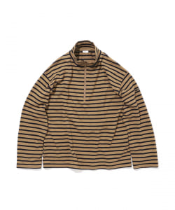 ▲ORCIVAL / ボーダー ハーフジップ スタンドシャツ