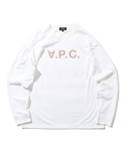▲A.P.C. × BEAMS LIGHTS / 別注 VPC ロゴプリント 長袖 Tシャツ