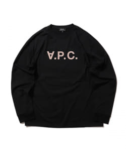 ▲A.P.C. × BEAMS LIGHTS / 別注 VPC ロゴプリント 長袖 Tシャツ