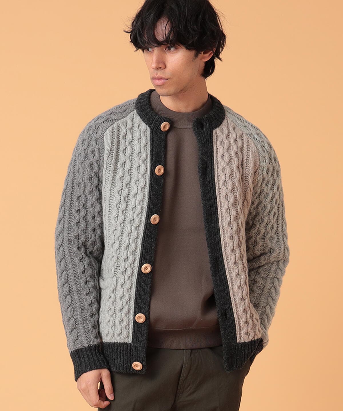 men knit cardigan 未使用 - トップス