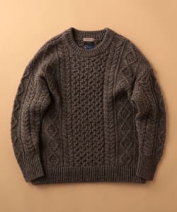 BEAMS LIGHTS / ケーブル クルーネック アランニット22