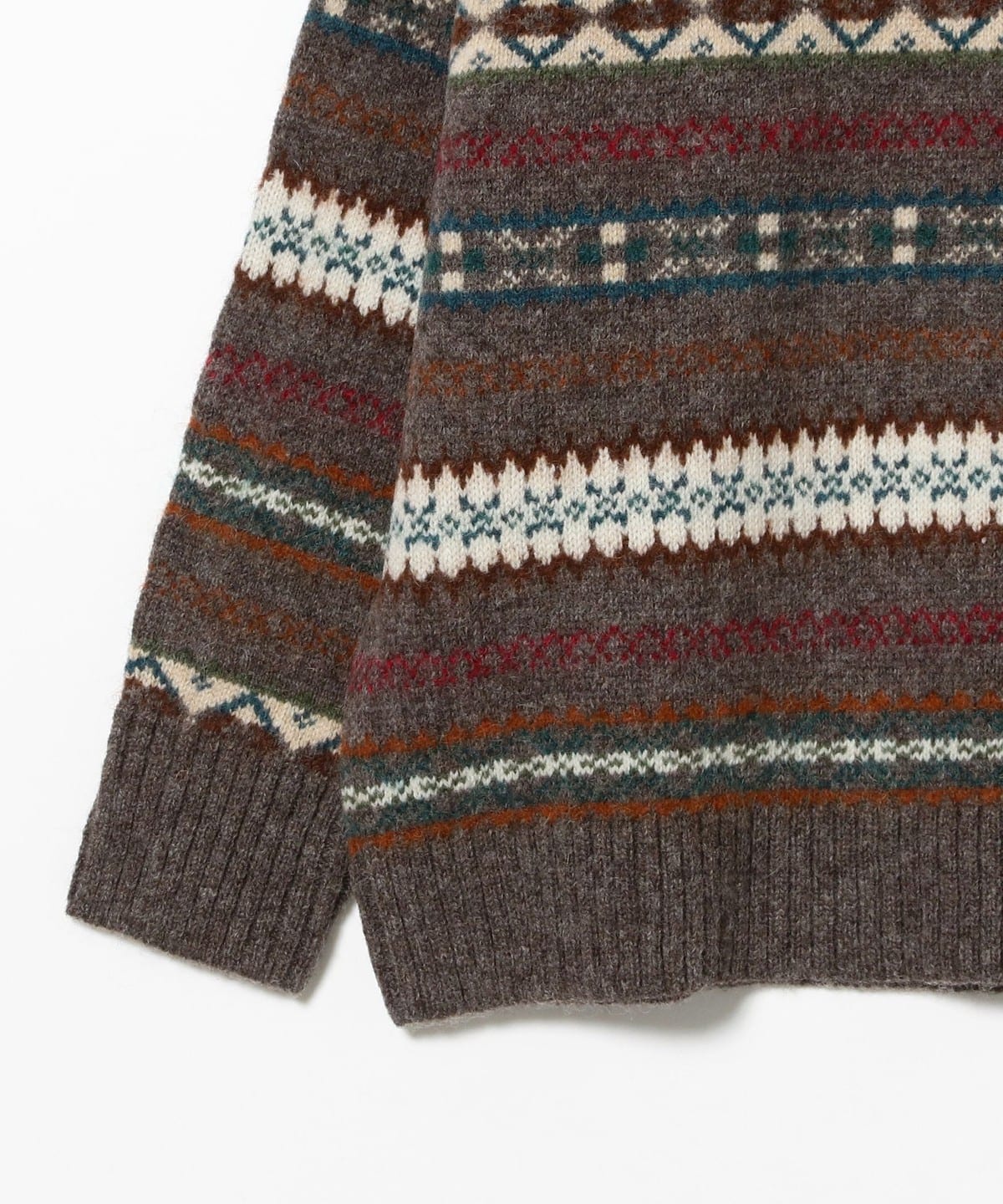 BEAMS LIGHTS BEAMS LIGHTS BEAMS LIGHTS / Fair Isle V-neck knit