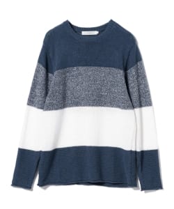 ▲BEAMS LIGHTS / ビッグボーダー リネンニット