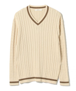 ▲BEAMS LIGHTS / チルデンケーブル Vネック ニット