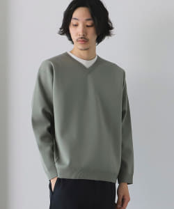 BEAMS LIGHTS / 度詰め Vネック アウトリンキングニット