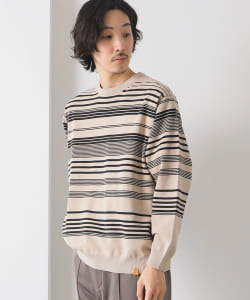 BEAMS LIGHTS / オルタネイトボーダー クルーネック コットン ニット