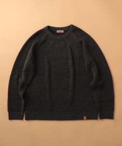 BEAMS LIGHTS / 2トーン 畦編み クルーネック ニット