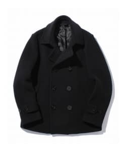 ▲BEAMS LIGHTS / カットパイルヘリンボーンピーコート