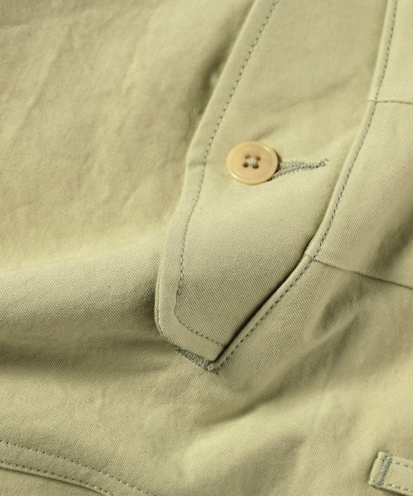 ULTERIOR WASHED BIZEN GABARDINE TUCKED PANTS - SPROUT - PURAS