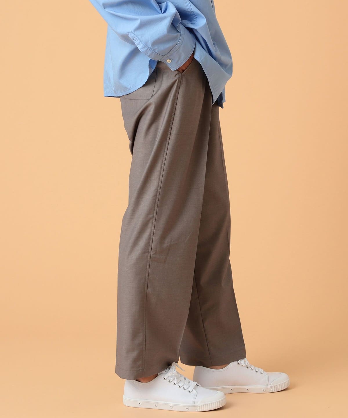 BEAMS LIGHTS ビームス ライツ / ジョーゼット イージー スラックス パンツ MEN MIX BROWN M BEAMS LIGHTS ビームス ライツ / ジョーゼット イージー スラックス パンツ MEN MIX BROWN M