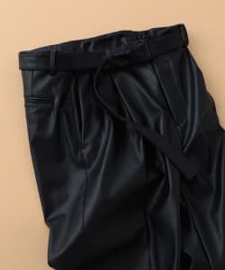 ▲08sircus / シンセティックレザー ベルテッドパンツ