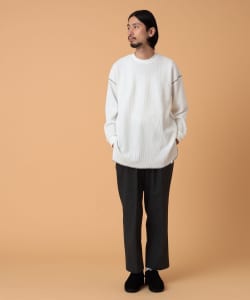 BEAMS LIGHTS / カッティング ストライプ ミリタリー トラウザー