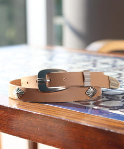 ▲BEAMS LIGHTS / イタリアンレザー ナローコンチョベルト