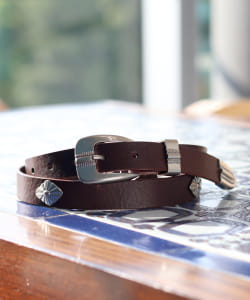 ▲BEAMS LIGHTS / イタリアンレザー ナローコンチョベルト