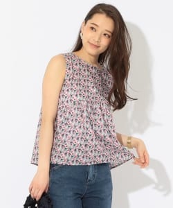 BEAMS LIGHTS / LIBERTYプリント 後リボンブラウス
