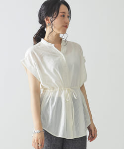 BEAMS LIGHTS / シャドウ シャンブレー ストライプ ブラウス