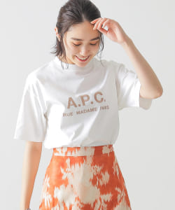 【予約】A.P.C.×BEAMS LIGHTS / 別注 刺繍ロゴ Tシャツ
