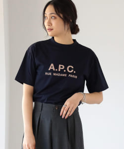 【予約】A.P.C.×BEAMS LIGHTS / 別注 刺繍ロゴ Tシャツ