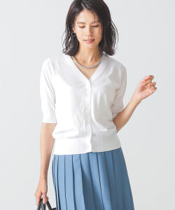 BEAMS LIGHTS / 16ゲージ Vネック ハーフスリーブ カーディガン