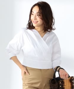 BEAMS LIGHTS / ミニクロップド2WAYカシュクール ブラウス