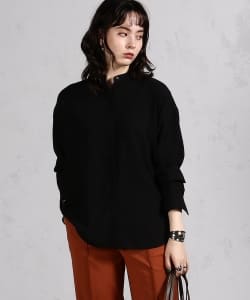 BEAMS LIGHTS / 手洗い可能 ノーカラー ジョーゼット ブラウス