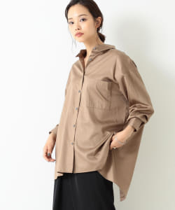 BEAMS LIGHTS / バックスリット コットンサテン シャツ