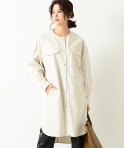 BEAMS LIGHTS / ノーカラー コードスナップ シャツ