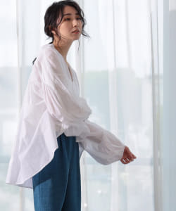 【期間限定商品】HAVA / アップリケ ギャザー シャツ