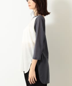 OUD / シアー ラグランスリーブ 配色 Tシャツ