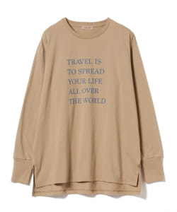 BEAMS LIGHTS / メッセージ プリント ロングスリーブ Tシャツ