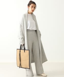 BEAMS LIGHTS /手洗い可能 ヘリンボーン フォックス ショールカーディガン