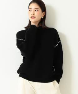 BEAMS LIGHTS / 配色 切り替え 片畦 ニット プルオーバー