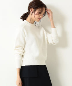 BEAMS LIGHTS / フェイクポケット 畦編み ニットプルオーバー