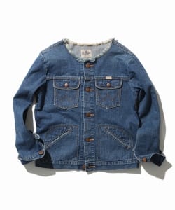 WRANGLER / 40th別注 衿フリンジデニム ノーカラージャケット